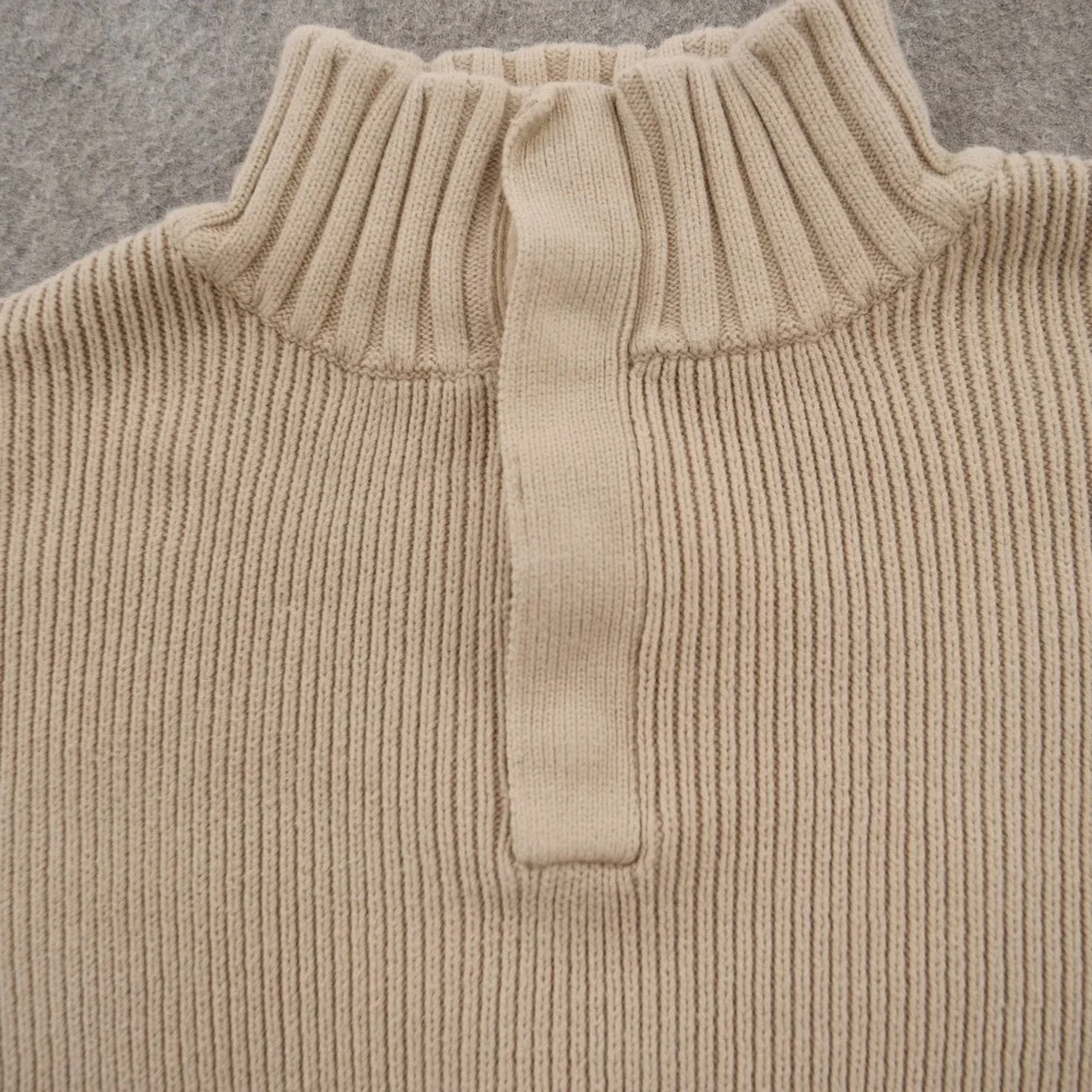 Banana Republic Sweater Mens Extra Large Beige Mock Neck Knit Pullover